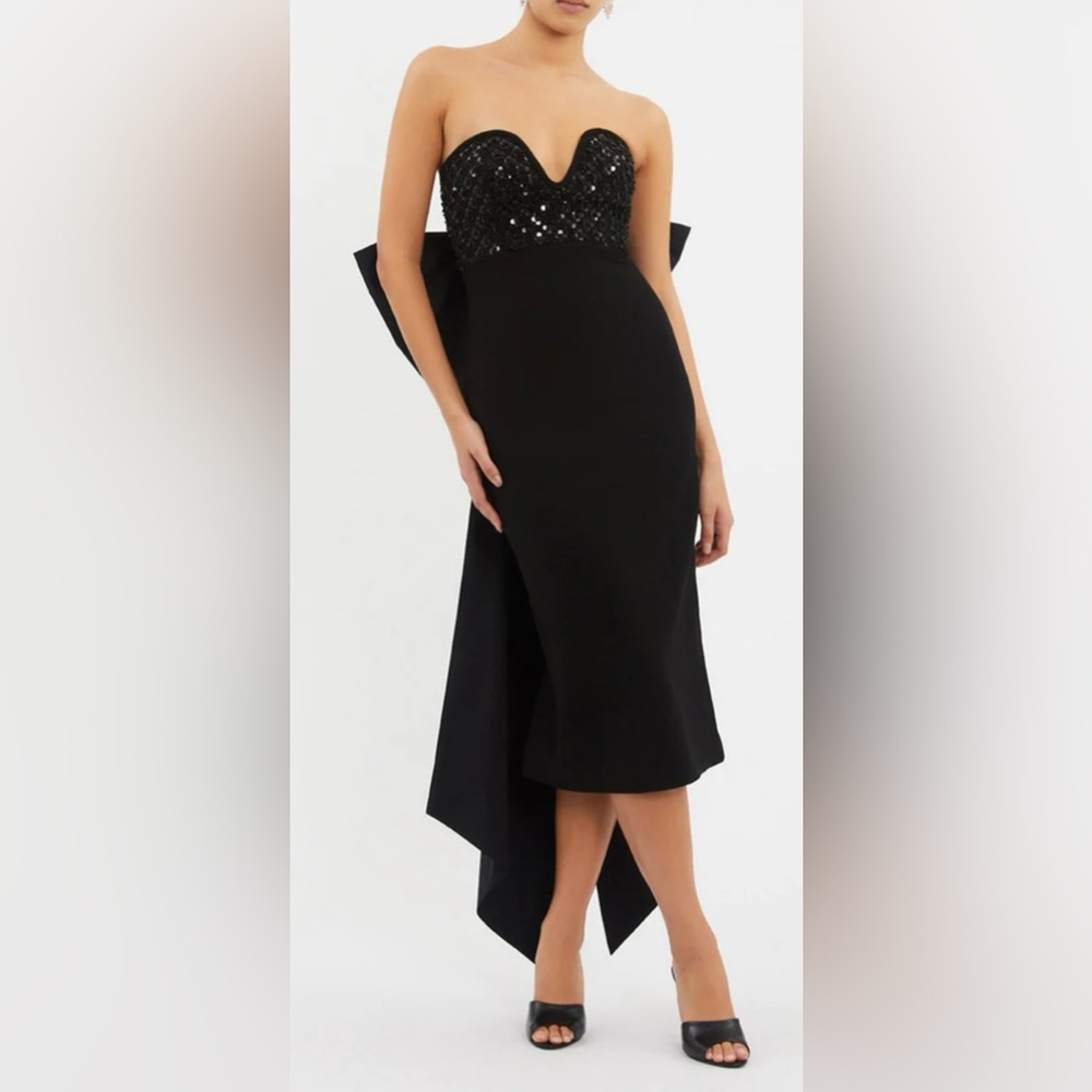Rebecca Vallance Black Embellished Dress